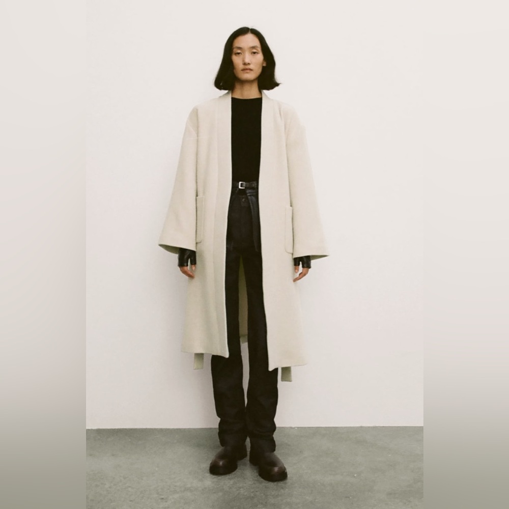 MANTECO MINIMALIST COAT WITH  WOOL ZW COLLECTION - Picture 4 of 11